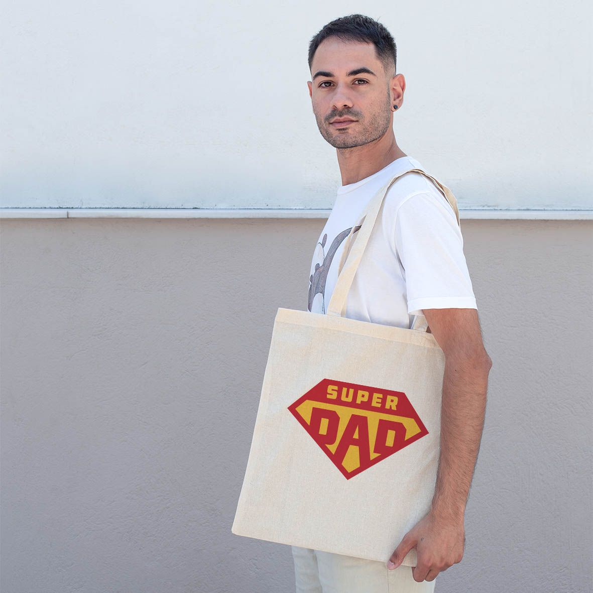 Super Dad - Πάνινη Τσάντα - Λευκό
