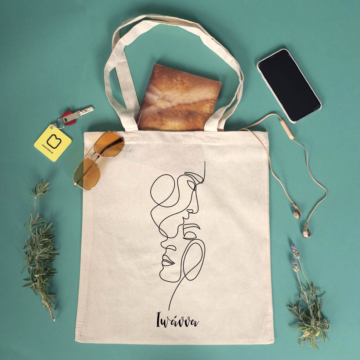 Minimal Couple - Πάνινη Τσάντα - Λευκό