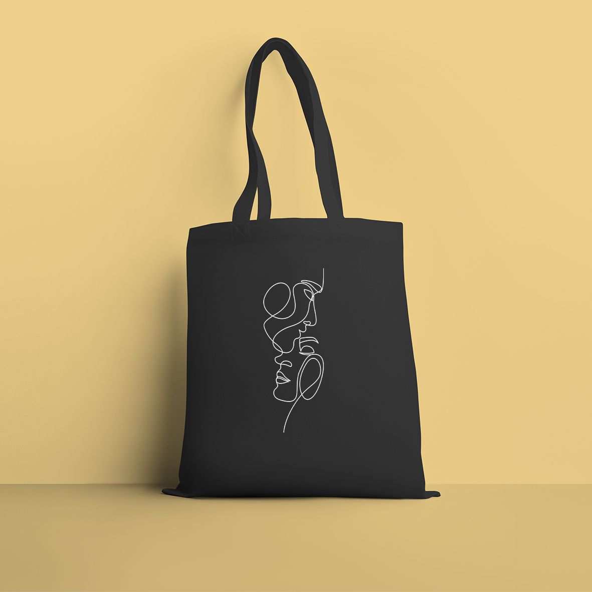 Minimal Couple - Πάνινη Τσάντα - Μαύρο