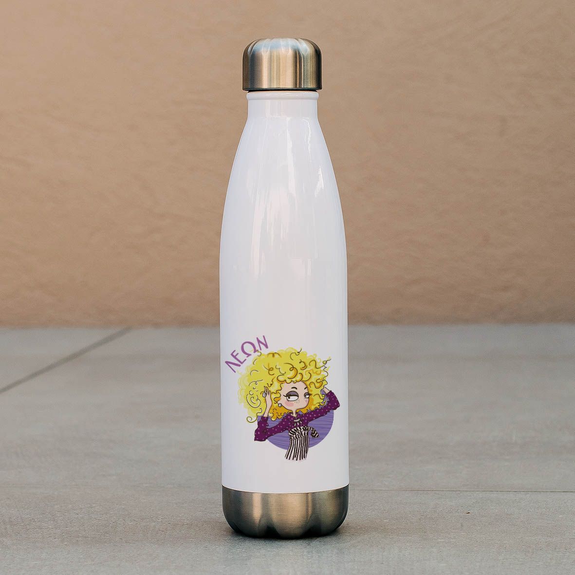 Λέων - Μπουκάλι Θερμός 500ml - Λευκό