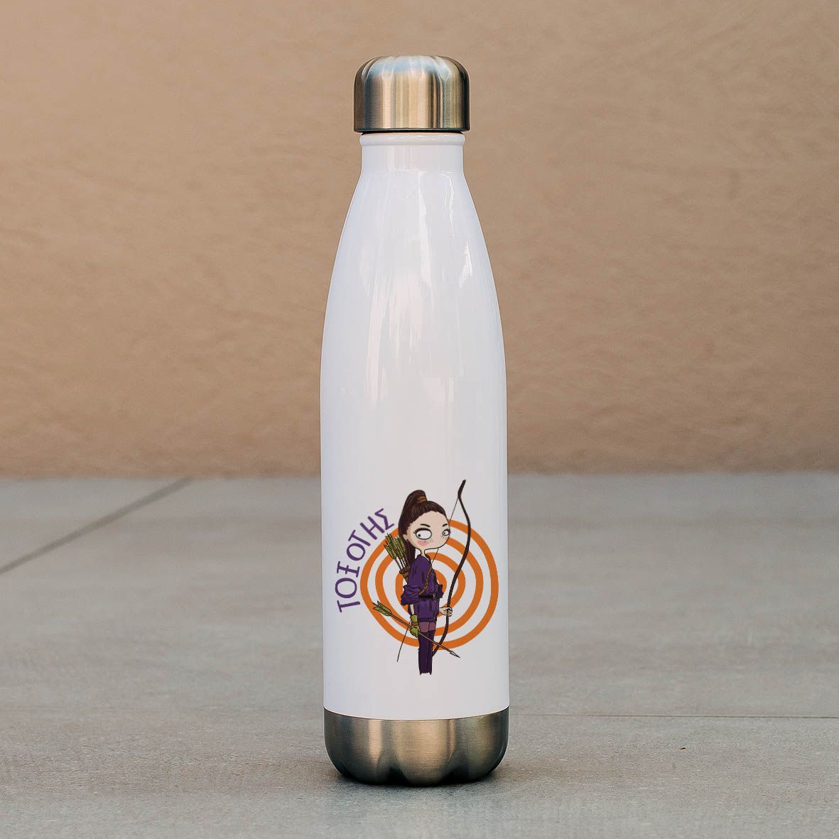 Τοξότης - Μπουκάλι Θερμός 500ml - Λευκό