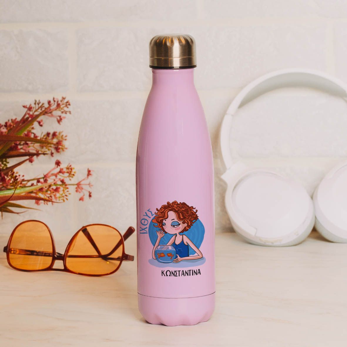 Ιχθύς - Μπουκάλι Θερμός 500ml - Μωβ