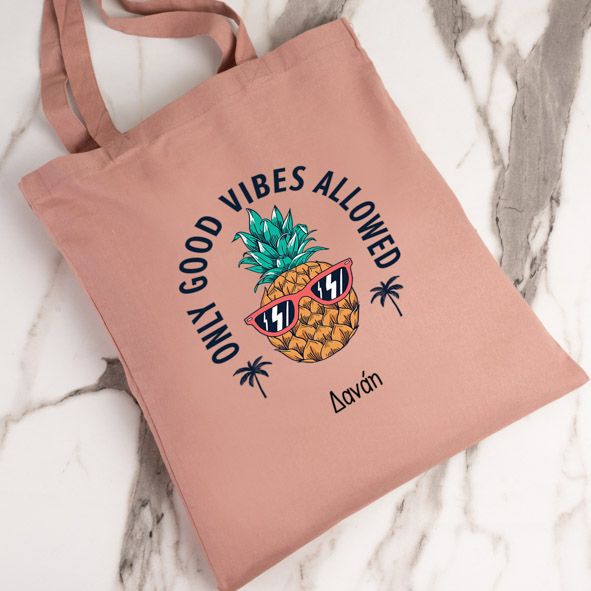 Good Vibes Only Ι - Πάνινη τσάντα - Ροζ