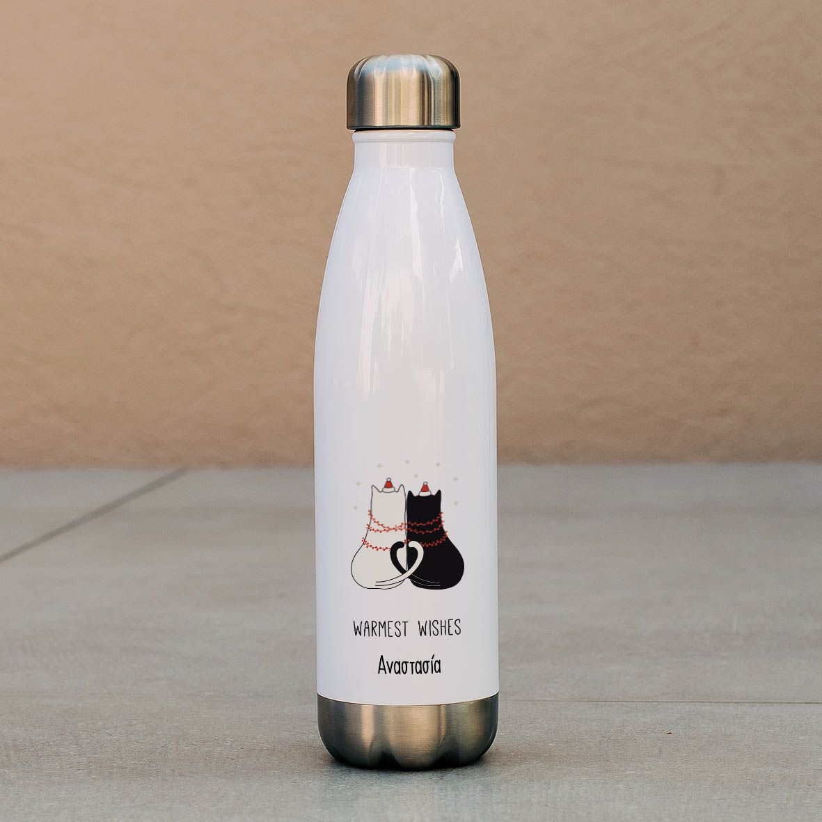 Xmas Cats Couple - Μπουκάλι Θερμός 500ml