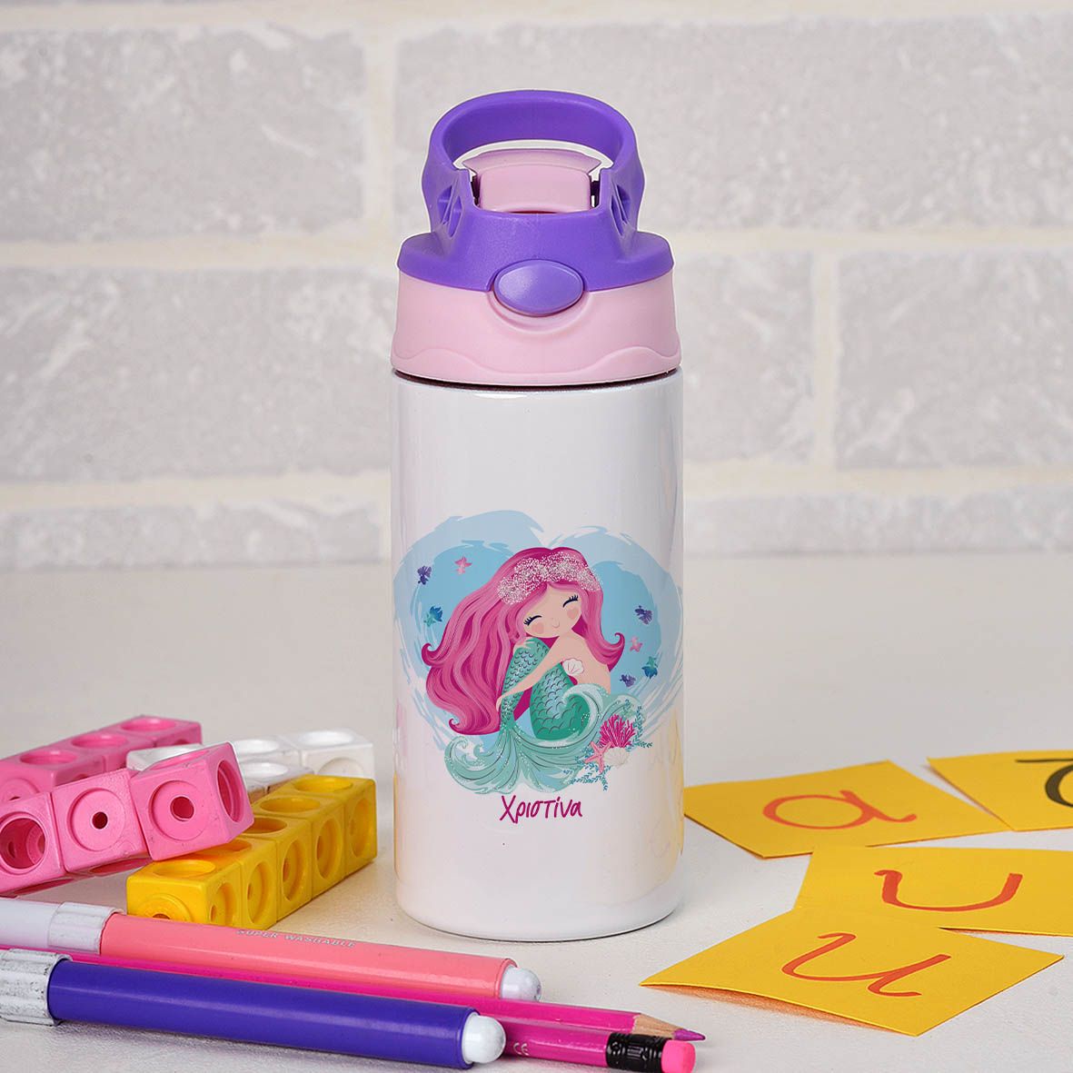 Γοργόνα - Παγούρι Θερμός - Μωβ/Ροζ