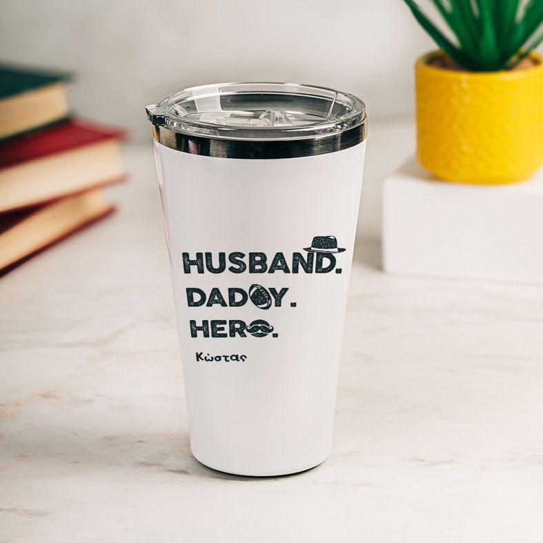 Husband, Daddy, Hero - Θερμός Ταξιδιού 440 ml