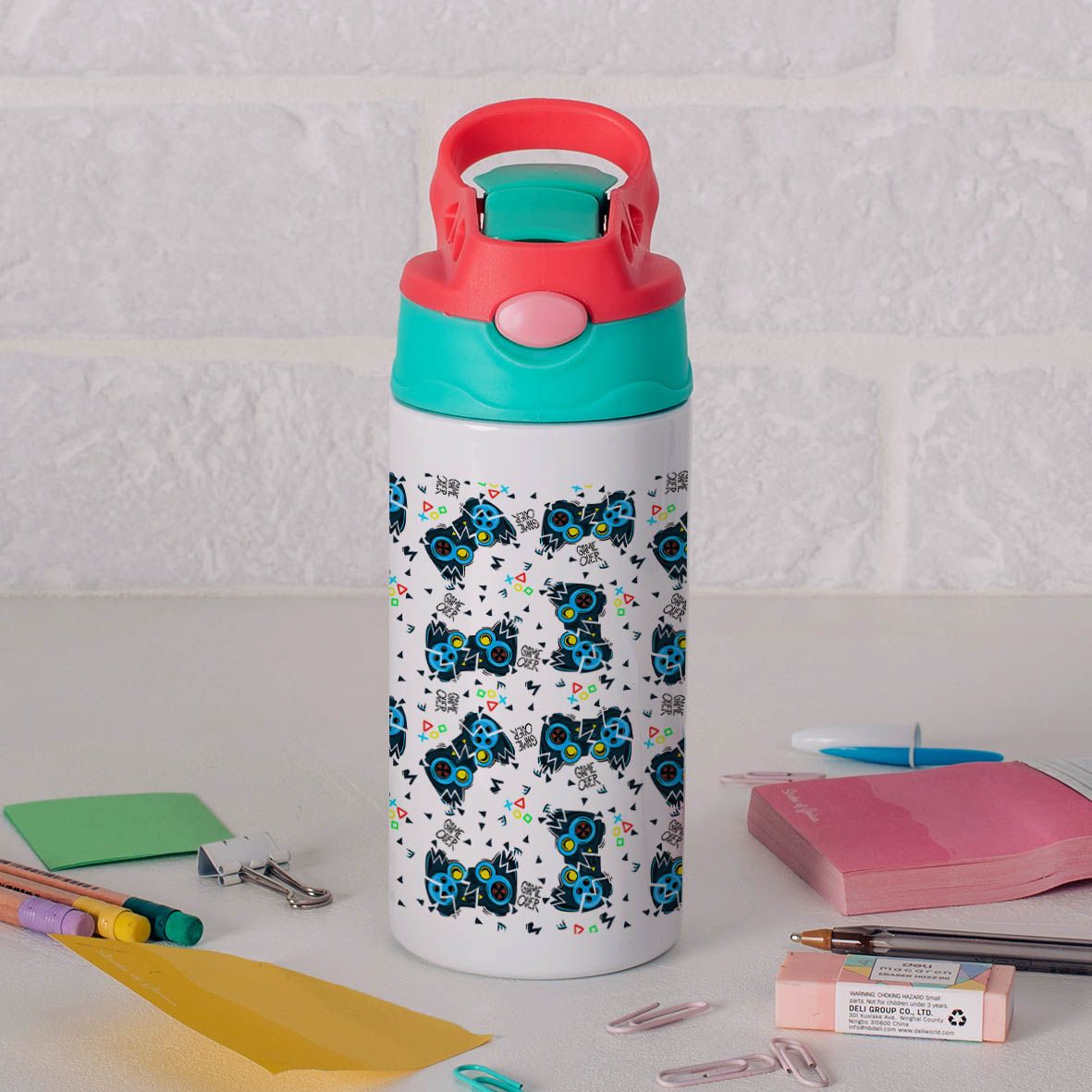 Game Over - Παγούρι Θερμός - Τιρκουάζ/Καρπουζί