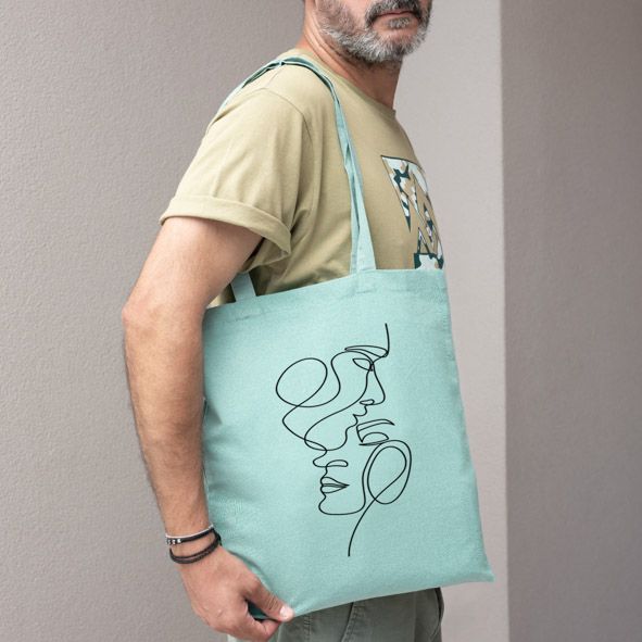 Couple -  Πάνινη τσάντα - Μέντα