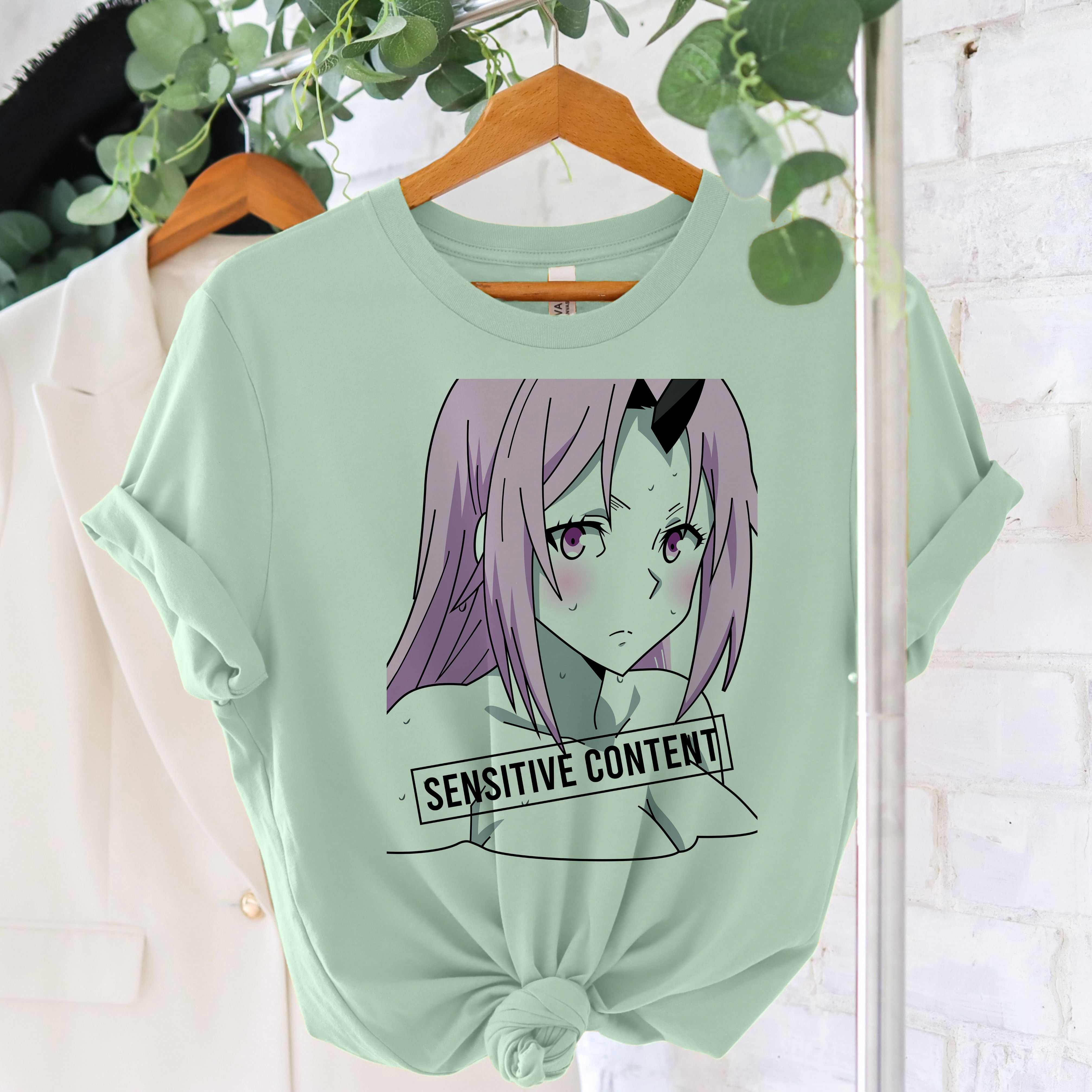 Purple Αnime  -  Organic Vegan T-Shirt Unisex - Μέντα