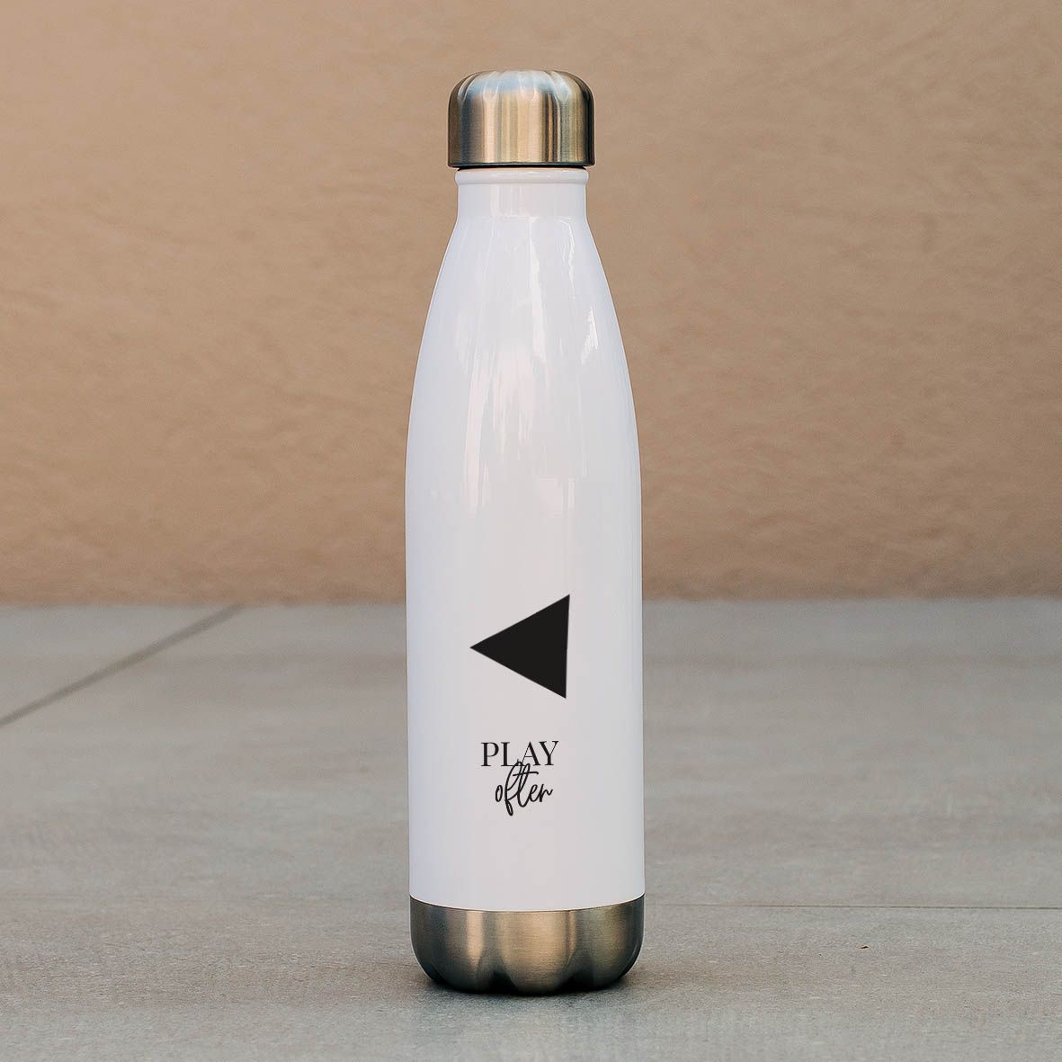 Play, Pause, Stop - Μπουκάλι Θερμός 500ml - Λευκό