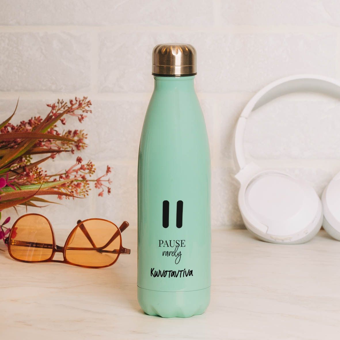 Play, Pause, Stop - Μπουκάλι Θερμός 500ml - Μέντα