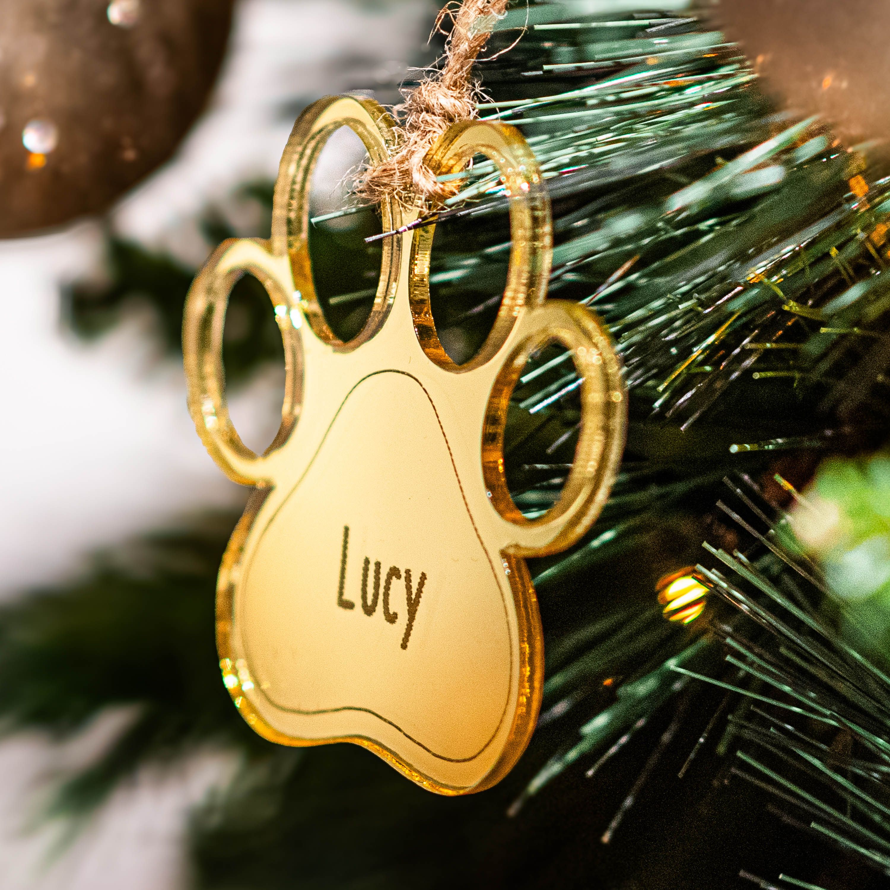 Πατούσα - Στολίδι από plexiglass - Χρυσό