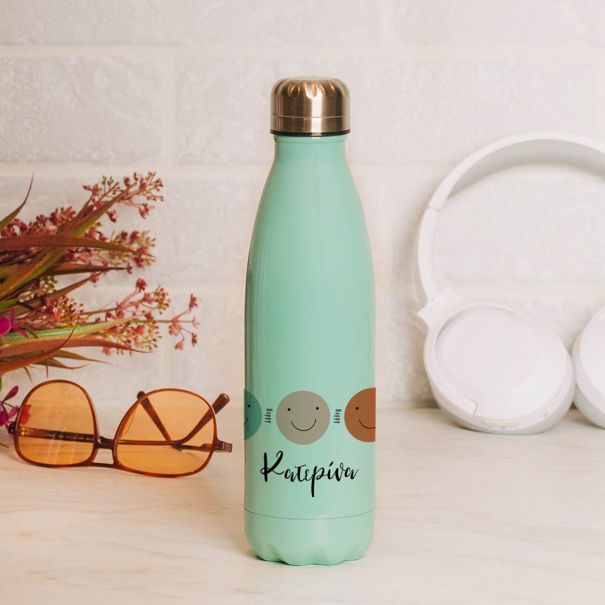 Happy Faces - Μπουκάλι Θερμός 500ml - Μέντα