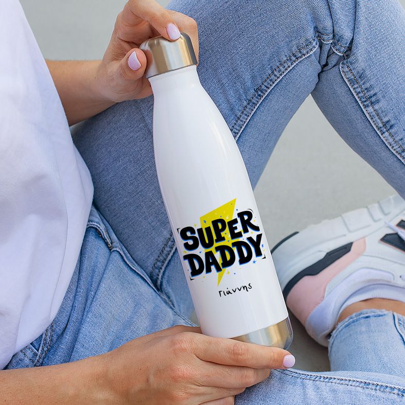 Super Daddy - Μπουκάλι θερμός 500ml - Λευκό