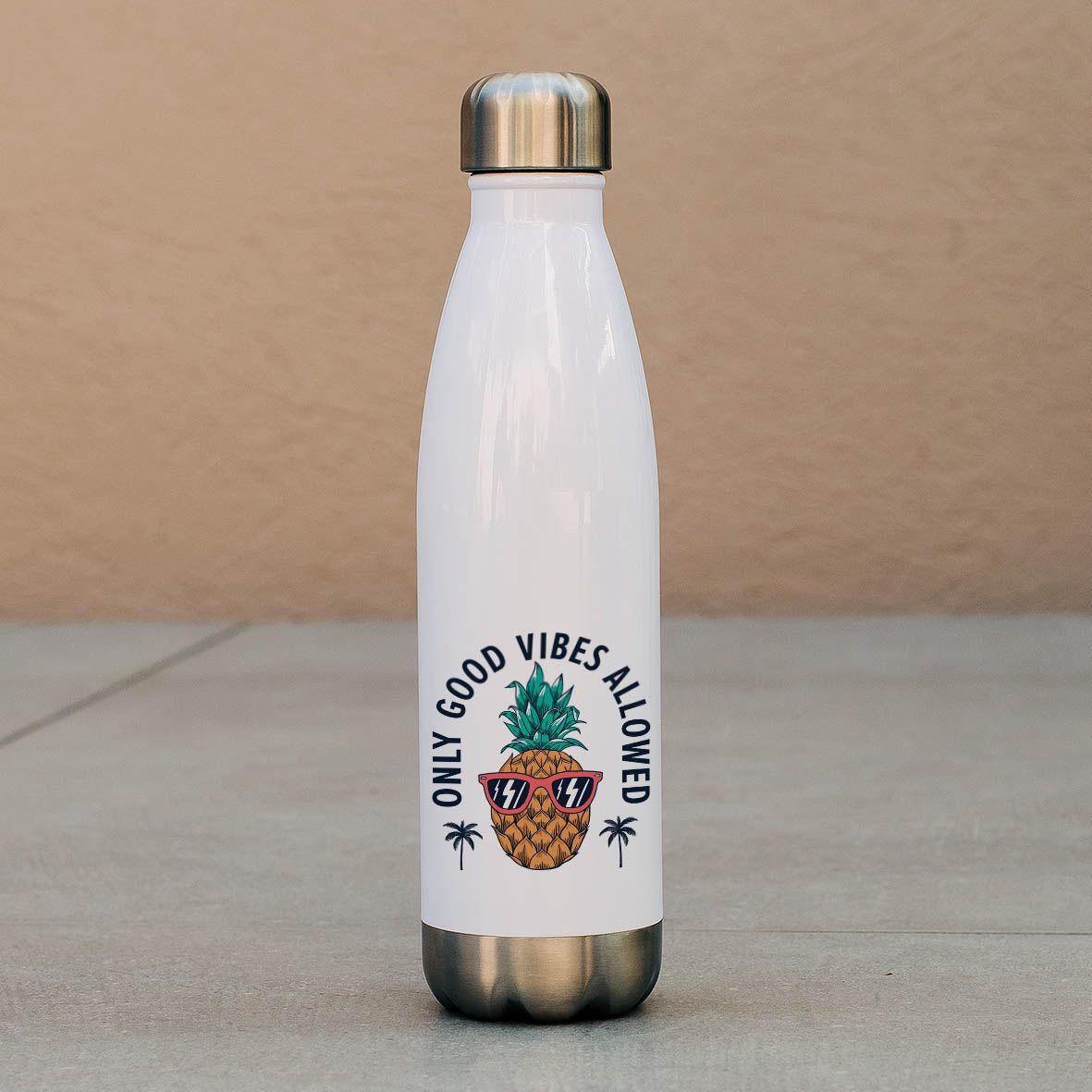 Good Vibes Allowed - Μπουκάλι Θερμός 500ml - Λευκό