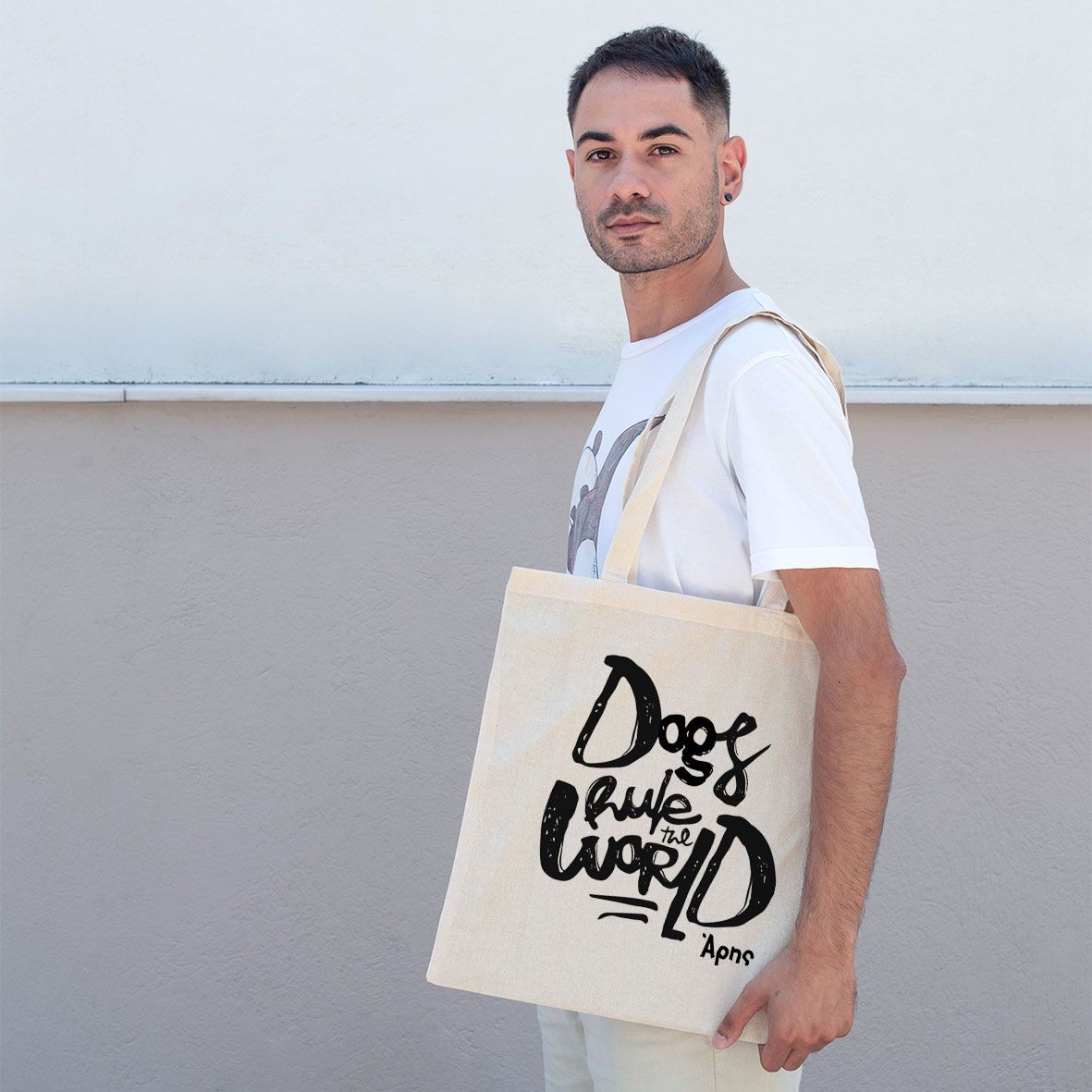 Dogs Rule The World - Πάνινη Τσάντα - Λευκό