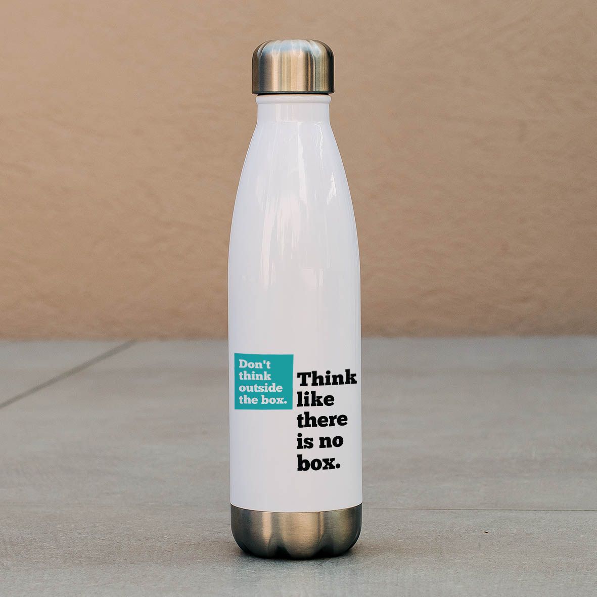 Think There Is No Box - Μπουκάλι Θερμός 500ml - Λευκό