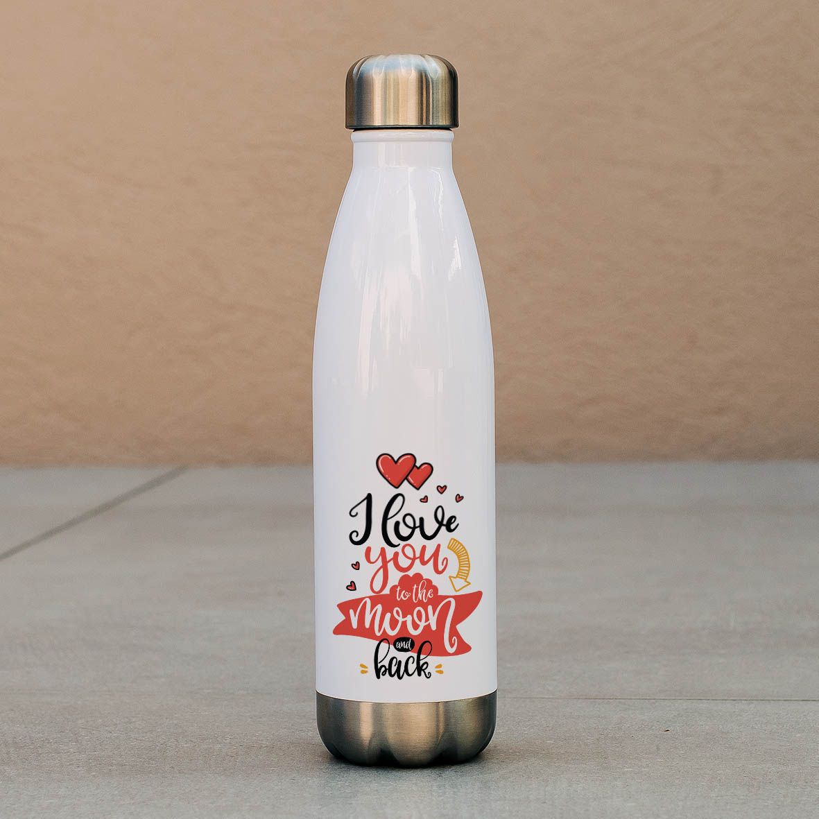 To The Moon & Back - Μπουκάλι Θερμός 500ml - Λευκό