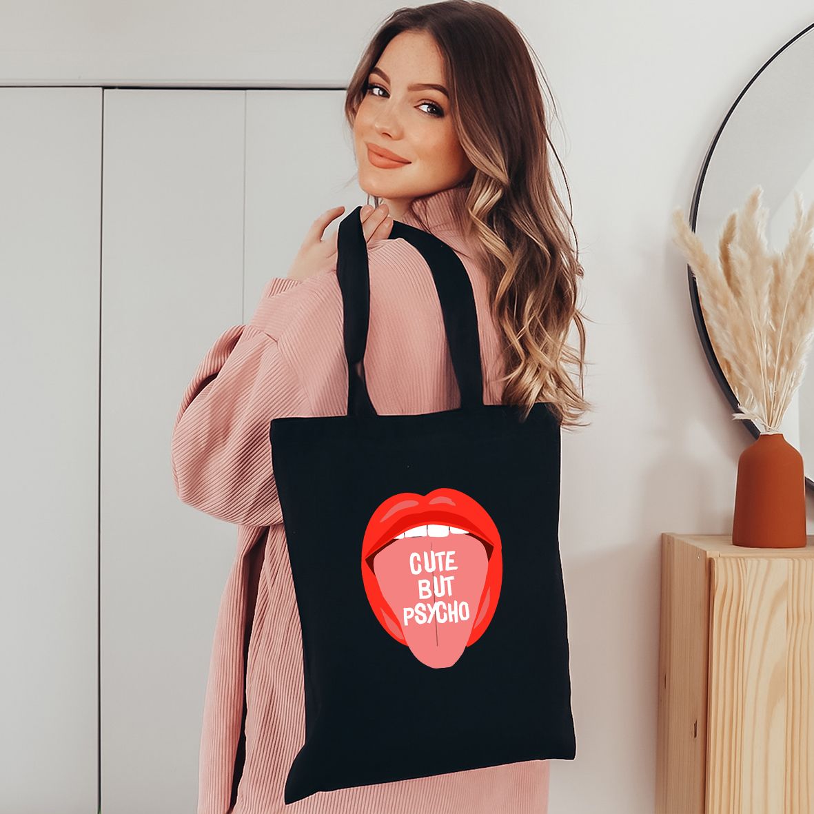 Cute - Πάνινη Τσάντα - Μαύρο