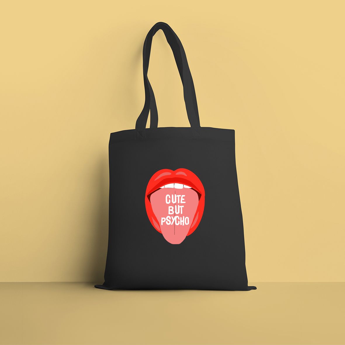 Cute - Πάνινη Τσάντα - Μαύρο