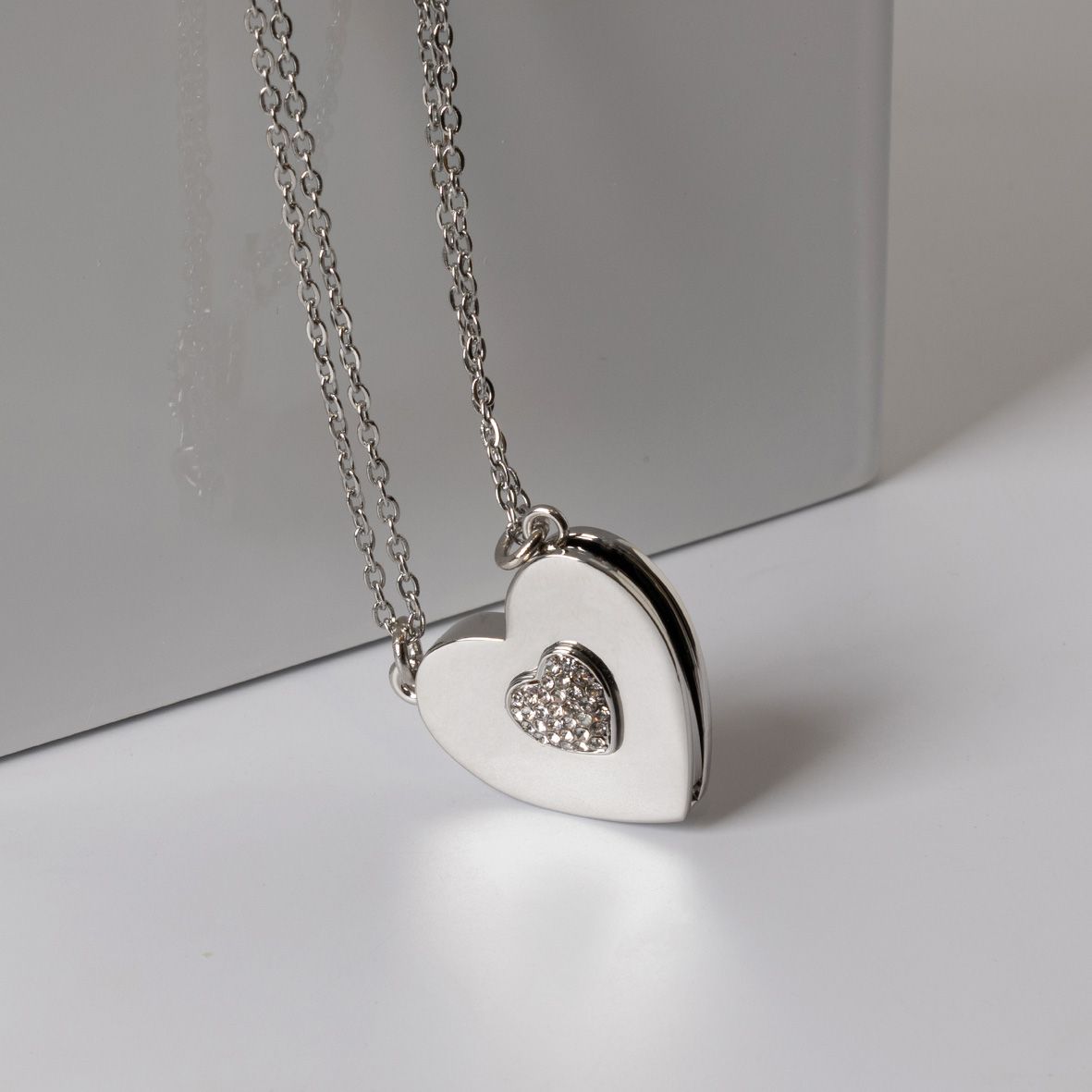 Always together -  Μενταγιόν Αγάπης με χάραξη Ασημί - Ασημί