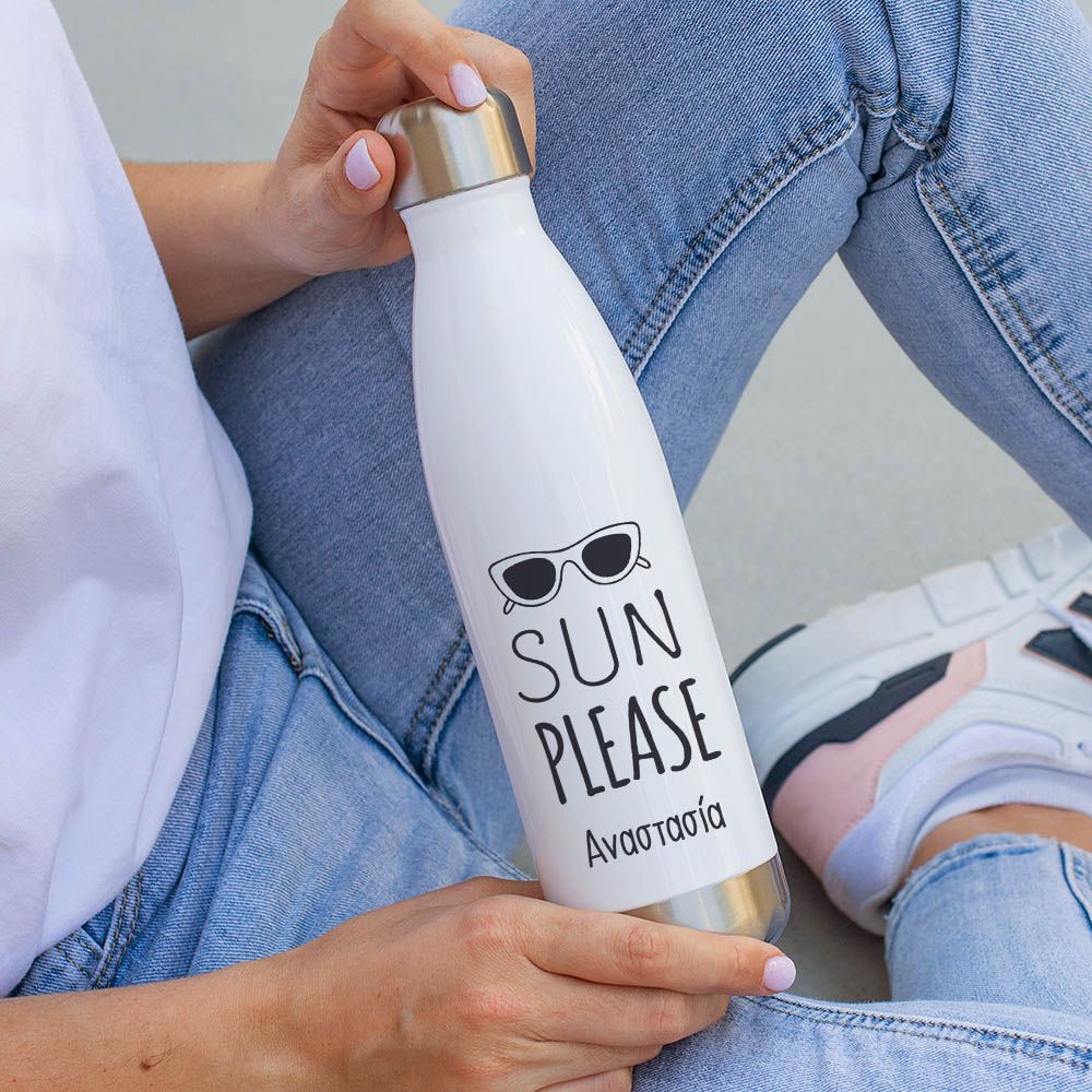 Sun Please - Μπουκάλι Θερμός 500ml - Λευκό