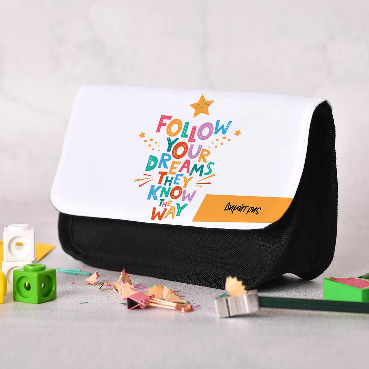 Follow Your Dream - Κασετίνα Υφασμάτινη - Μαύρο