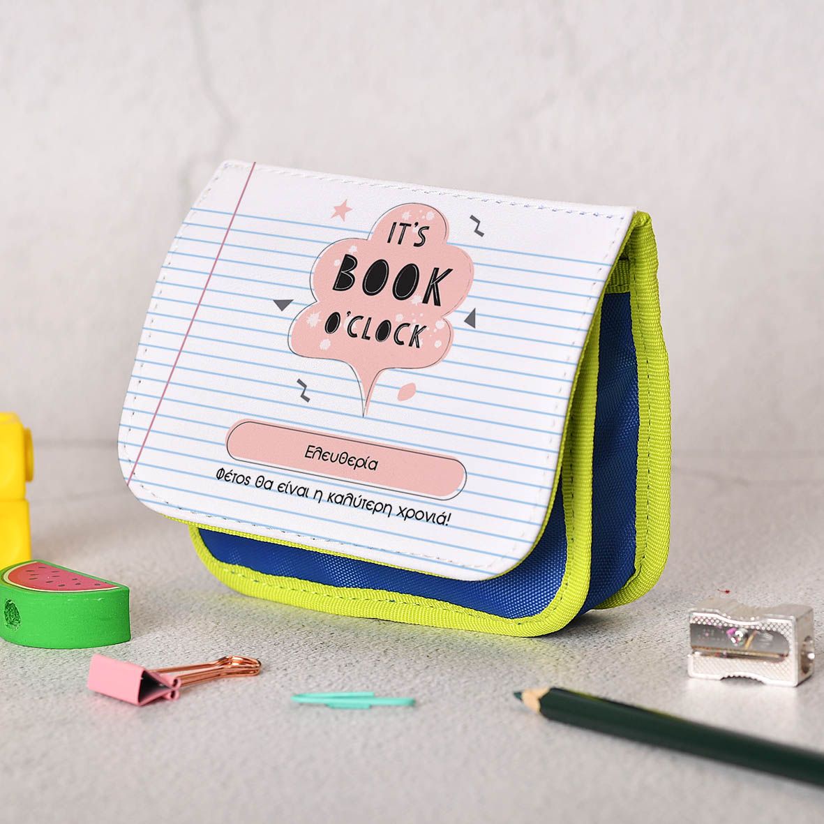 It's Book o'clock - Πορτοφόλι Παιδικό - Πράσινο/Μπλε