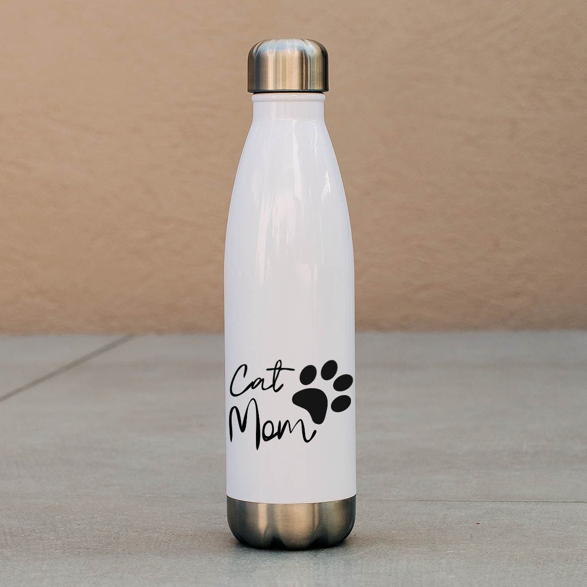 Cat Mom - Μπουκάλι Θερμός 500ml - Λευκό