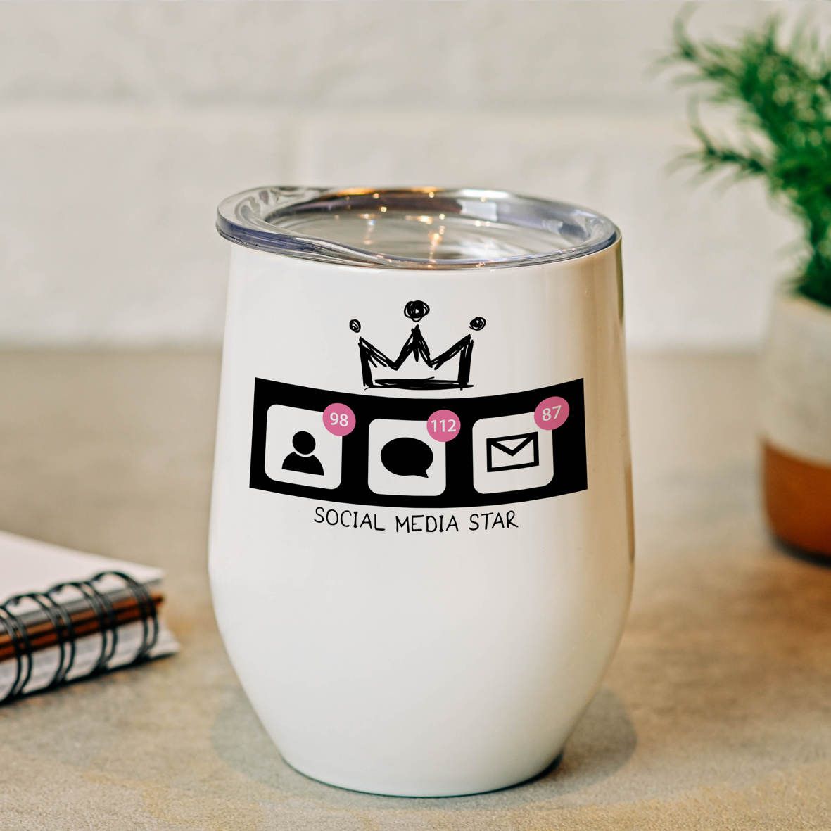 Social Media Star - Κούπα Θερμός 355ml - Λευκό