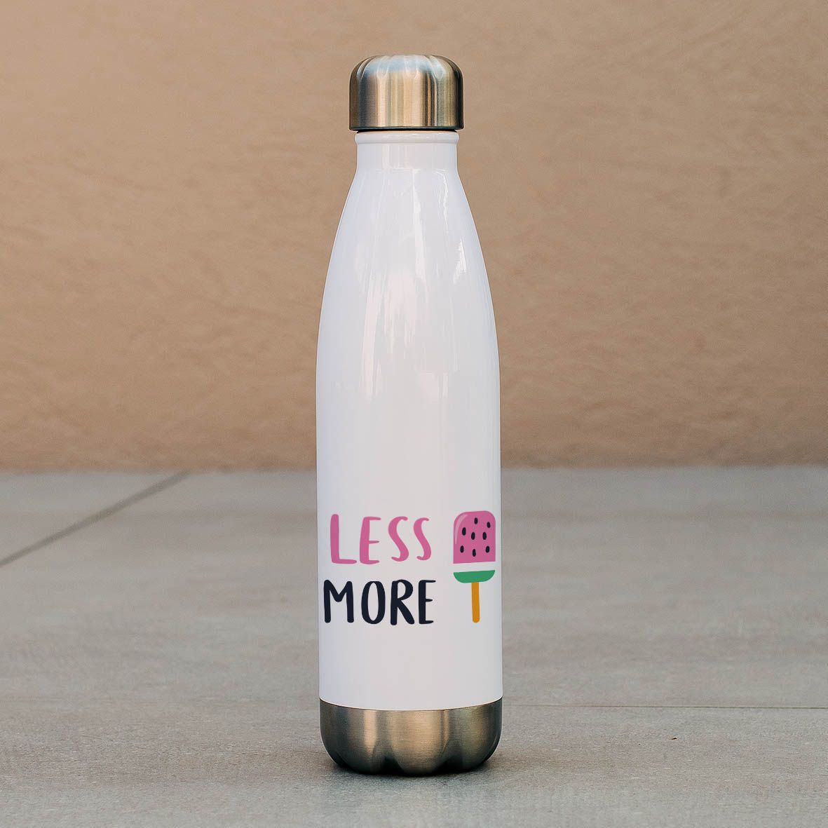 Less Monday More Summer - Μπουκάλι Θερμός 500ml - Λευκό