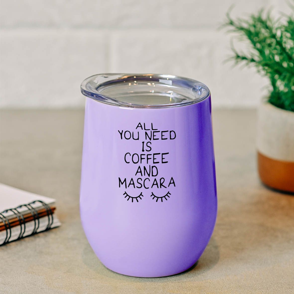 Coffee & Mascara - Κούπα Θερμός 355ml - Μωβ