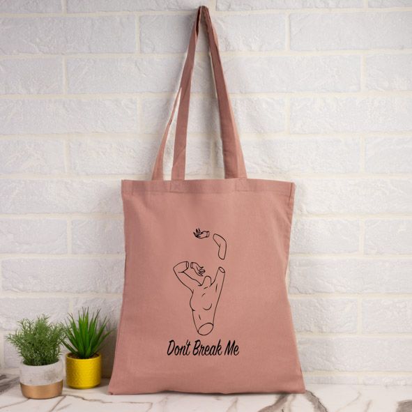 Dont Break me - Πάνινη τσάντα - Ροζ