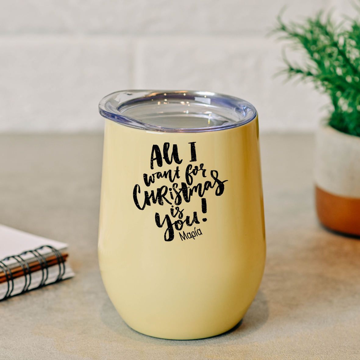 All I Want For Christmas - Κούπα Θερμός 355ml - Κίτρινο