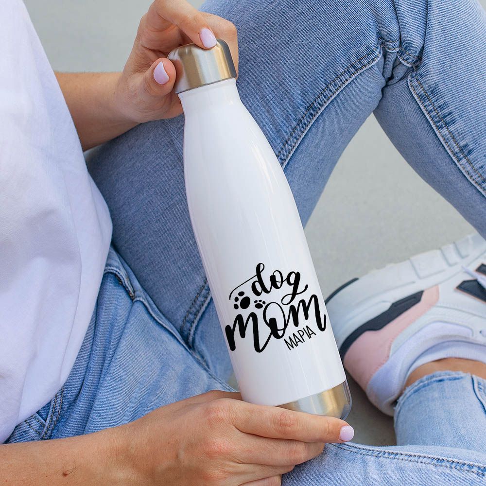 Dog Mom - Μπουκάλι Θερμός 500ml - Λευκό