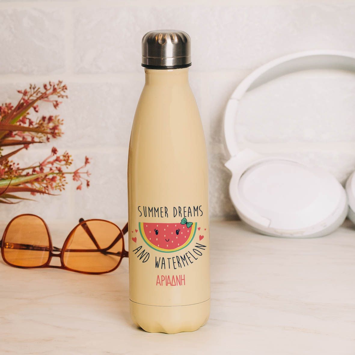 Summer Dreams - Μπουκάλι Θερμός 500ml - Κίτρινο