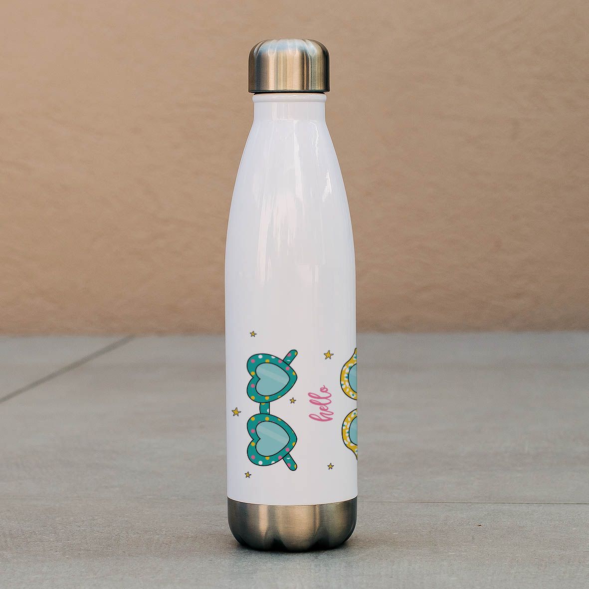 Hello Summer - Μπουκάλι Θερμός 500ml - Λευκό