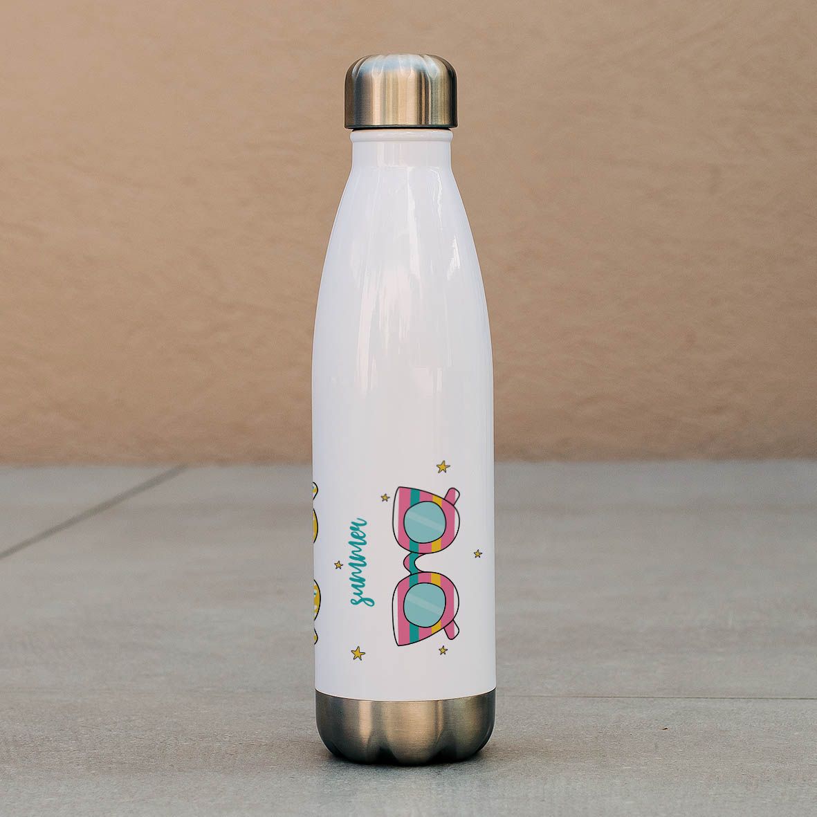 Hello Summer - Μπουκάλι Θερμός 500ml - Λευκό