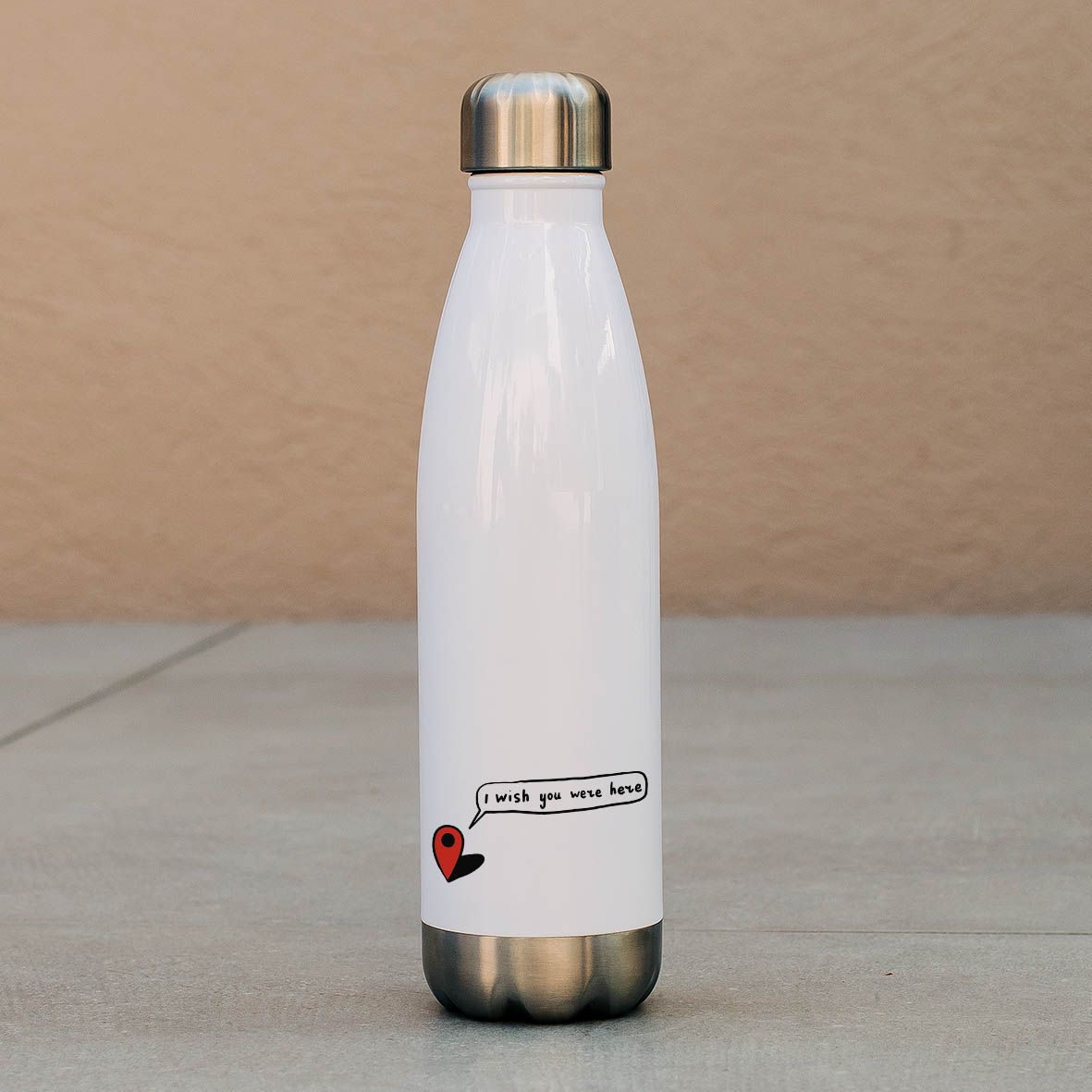 I Wish You Were Here - Μπουκάλι Θερμός 500ml - Λευκό