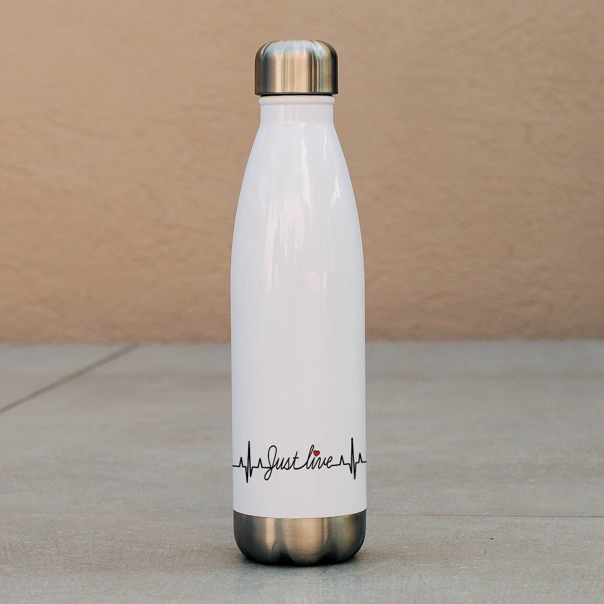 Just Live - Μπουκάλι Θερμός 500ml - Λευκό