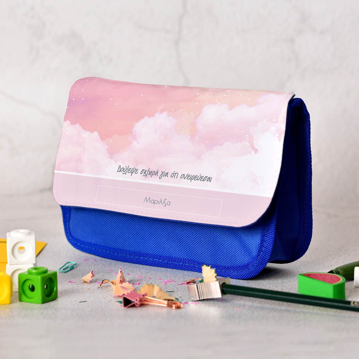 Dreamy Sky - Κασετίνα Υφασμάτινη - Μπλε