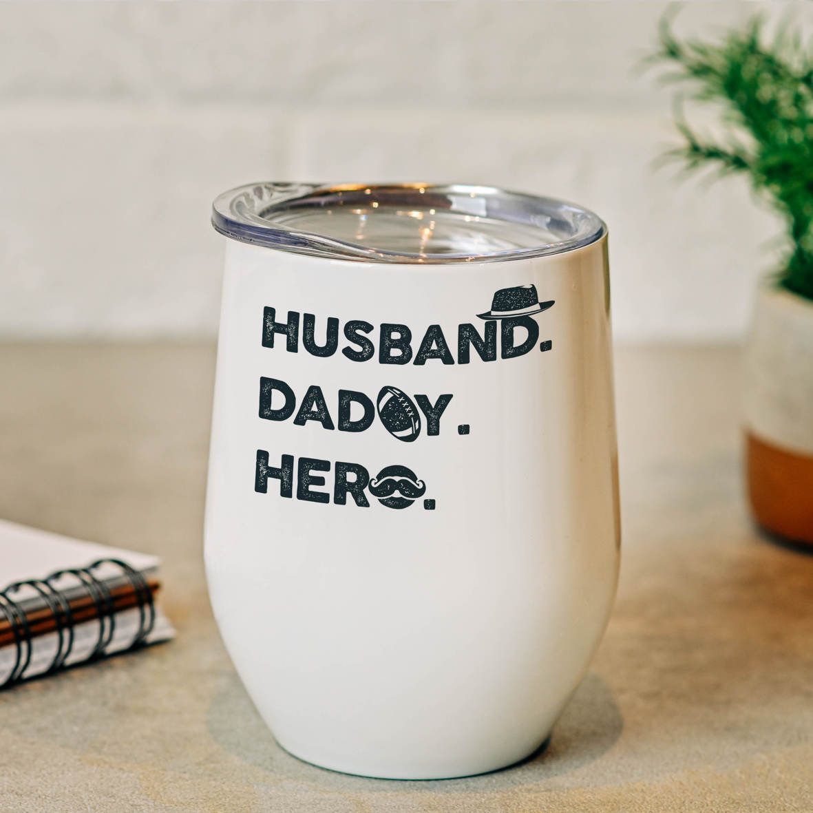 Husband, Daddy, Hero - Κούπα Θερμός 355ml - Λευκό