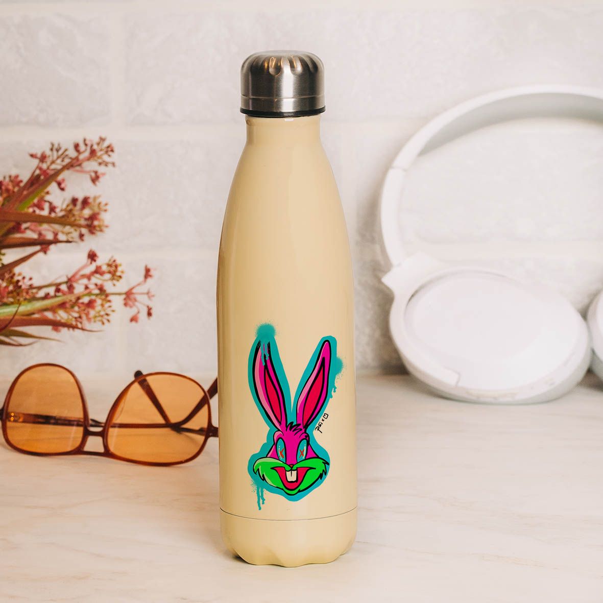 Psycho Bunny - Μπουκάλι Θερμός 500ml - Κίτρινο