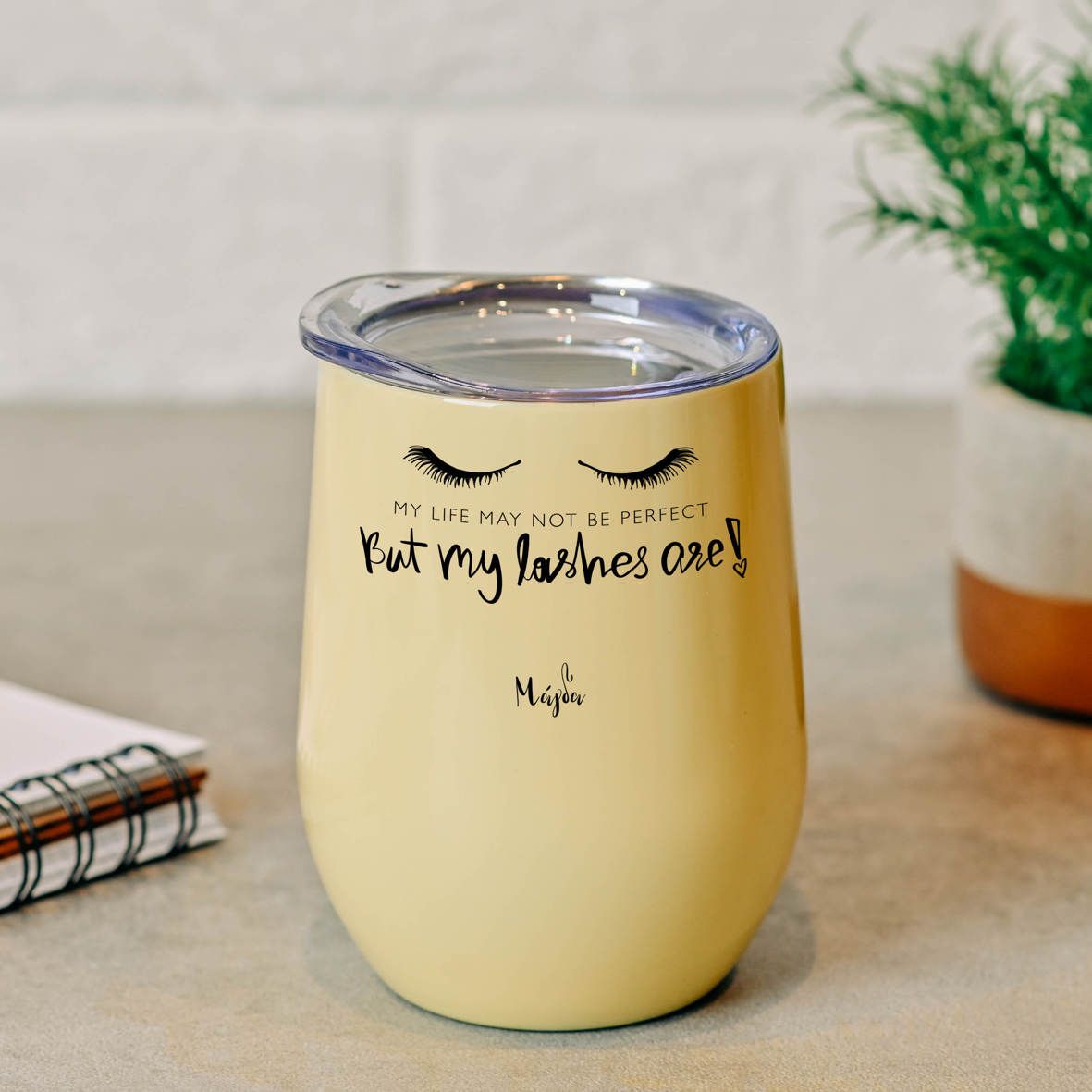 Perfect Lashes - Κούπα Θερμός 355ml - Κίτρινο