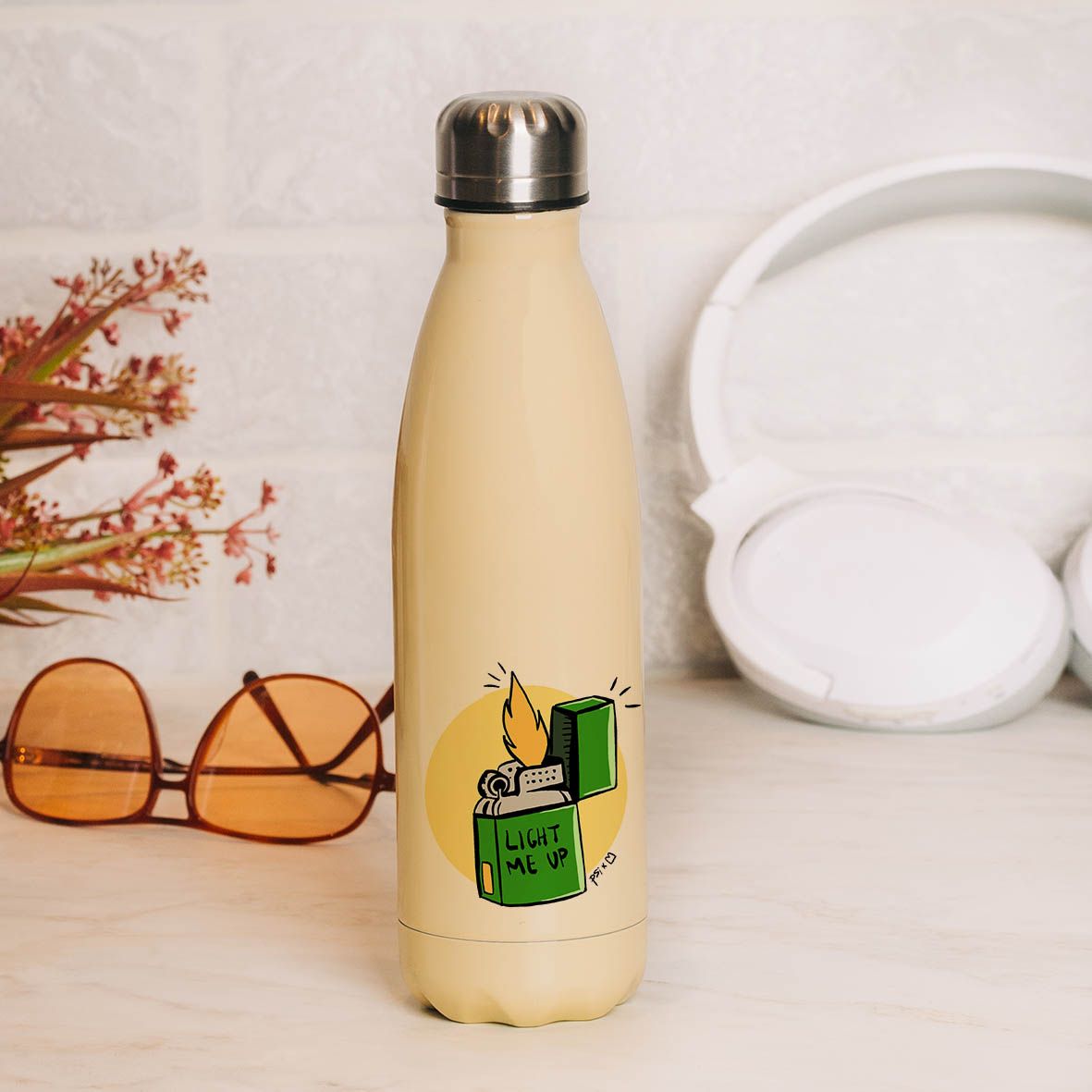 Light Me Up - Μπουκάλι Θερμός 500ml - Κίτρινο