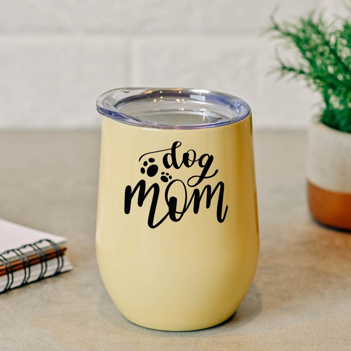 Dog Mom - Κούπα Θερμός 355ml - Κίτρινο