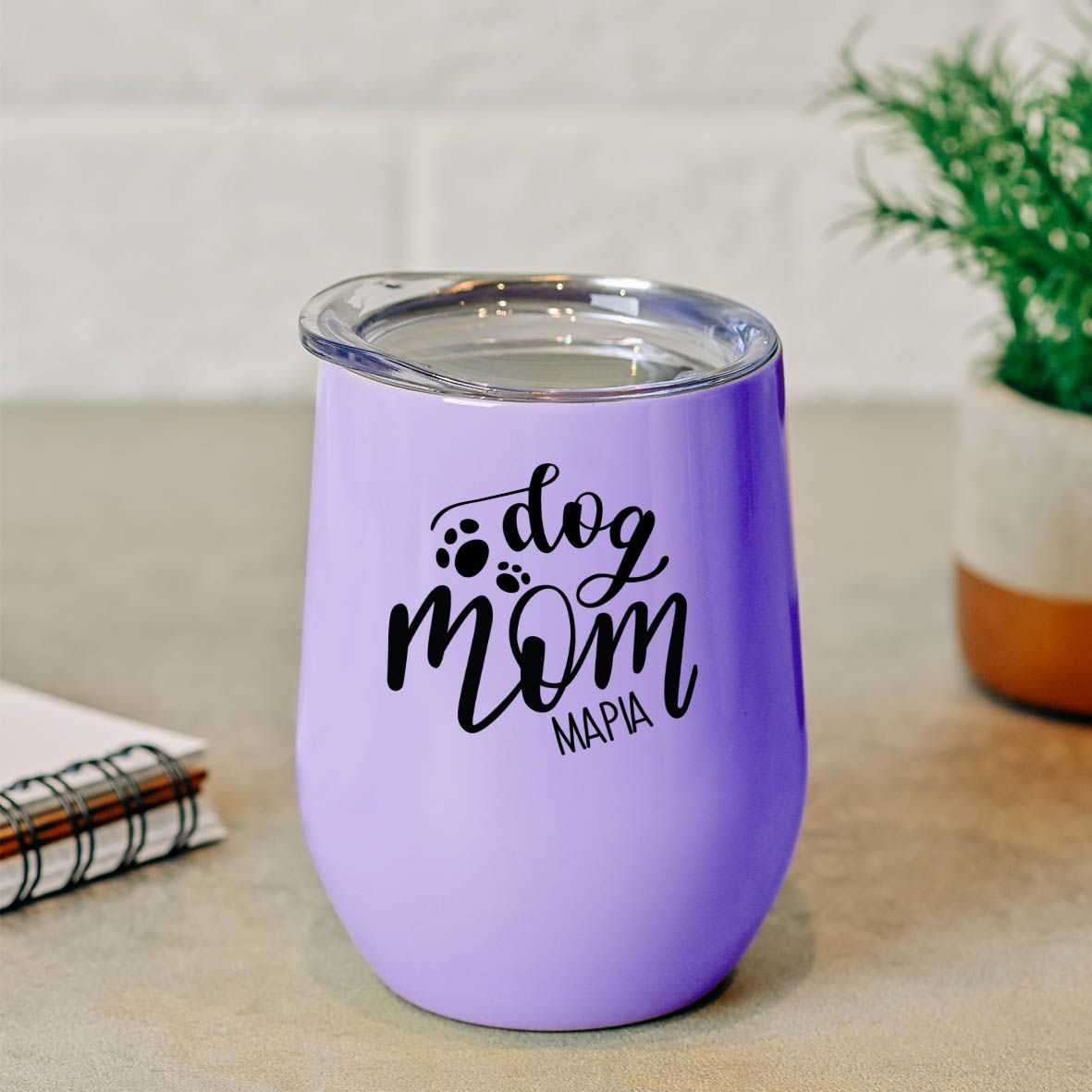 Dog Mom - Κούπα Θερμός 355ml - Μωβ