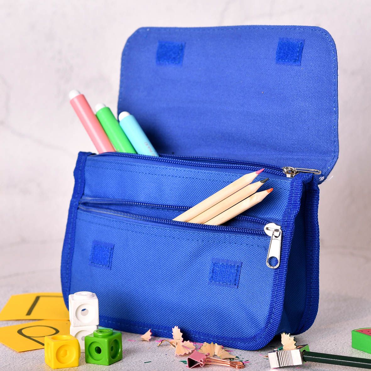 Dots Pattern - Κασετίνα Υφασμάτινη - Μπλε