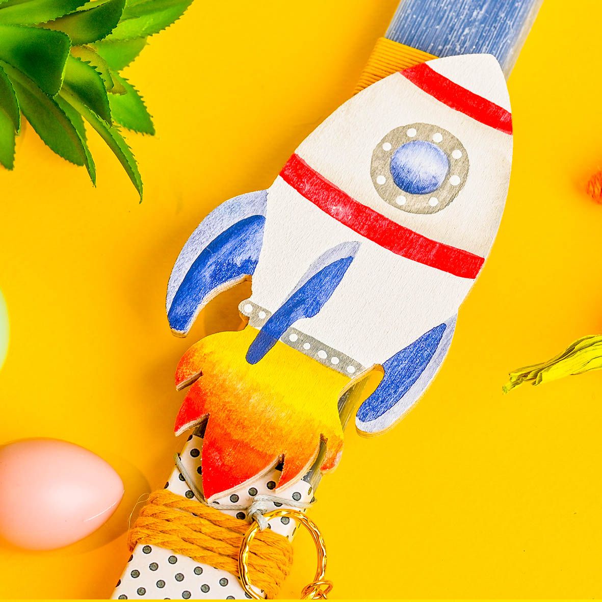 Πύραυλος - Λαμπάδα Χειροποίητη - Μπλε