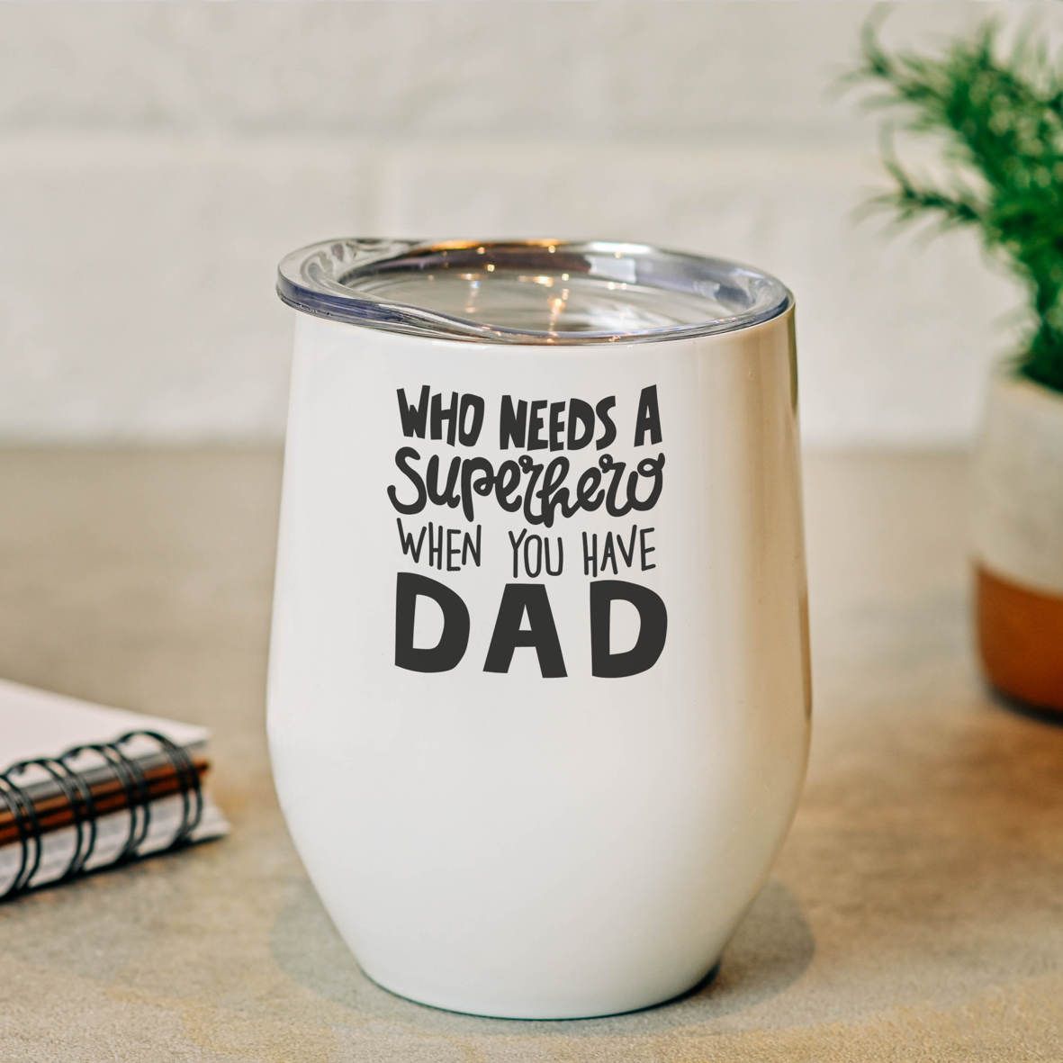 Superhero Dad - Κούπα Θερμός 355ml - Λευκό